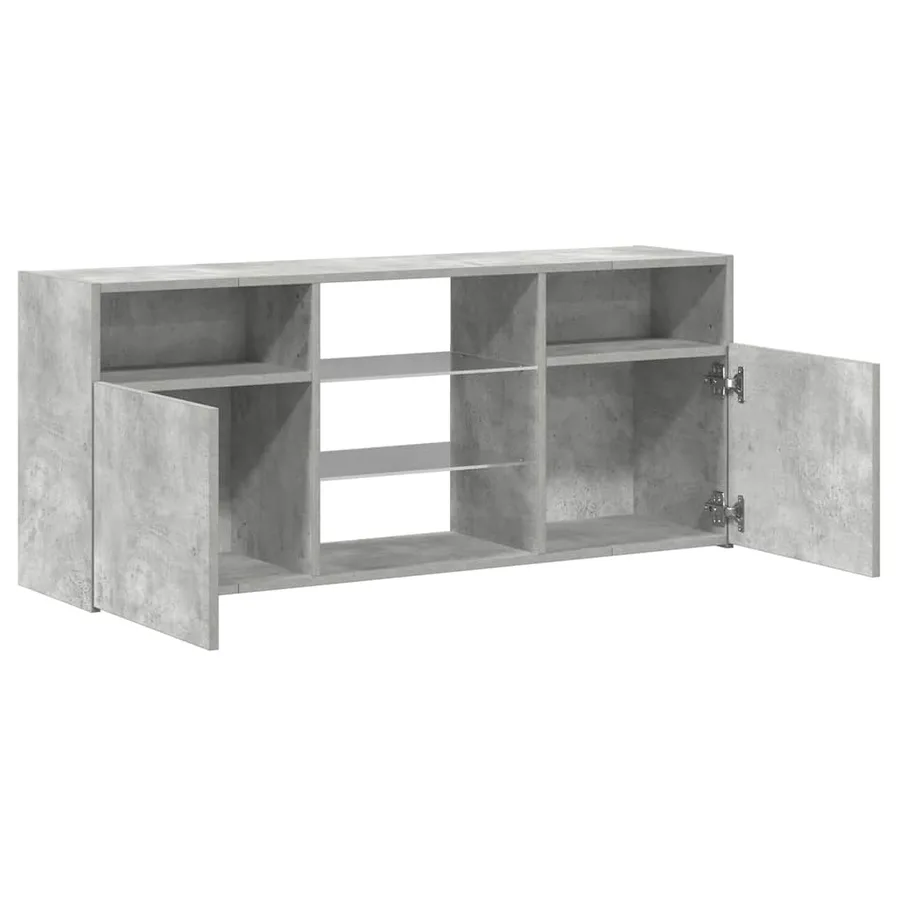 Meuble TV avec lumières LED gris béton 120x30x50 cm - 10