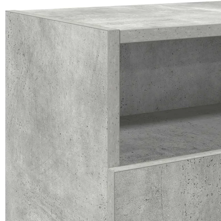 Meuble TV avec lumières LED gris béton 120x30x50 cm - 11
