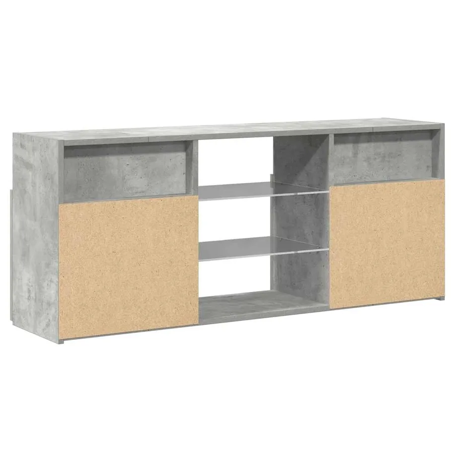 Meuble TV avec lumières LED gris béton 120x30x50 cm - 9