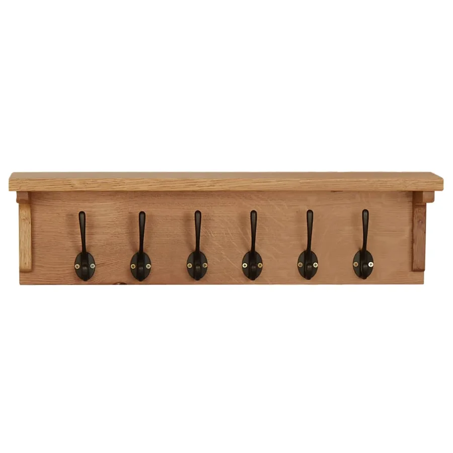 Porte-manteau 60x16x16 cm Bois de chêne massif - 2