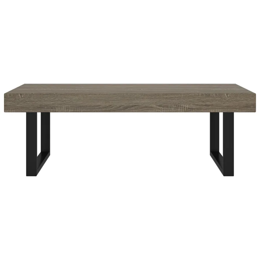 Table basse Gris et noir 120x60x40 cm MDF et fer - 3