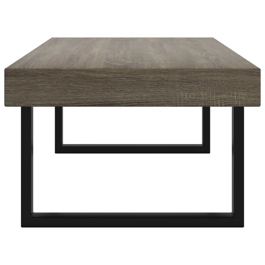 Table basse Gris et noir 120x60x40 cm MDF et fer - 4