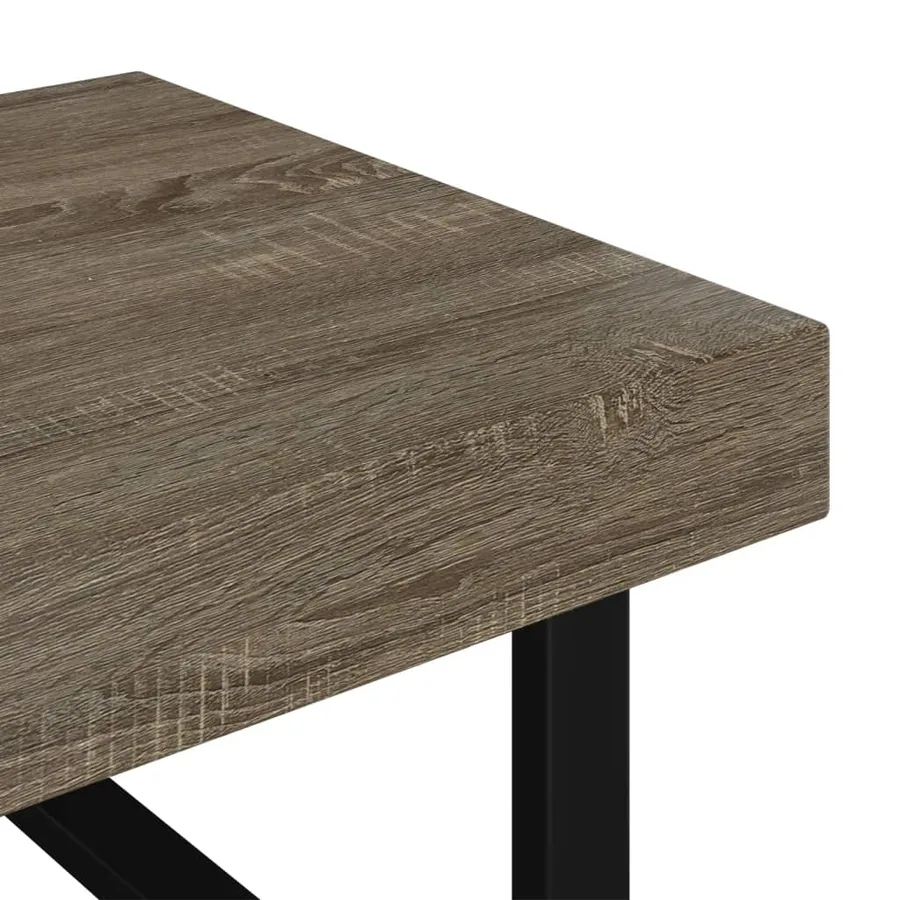 Table basse Gris et noir 120x60x40 cm MDF et fer - 5