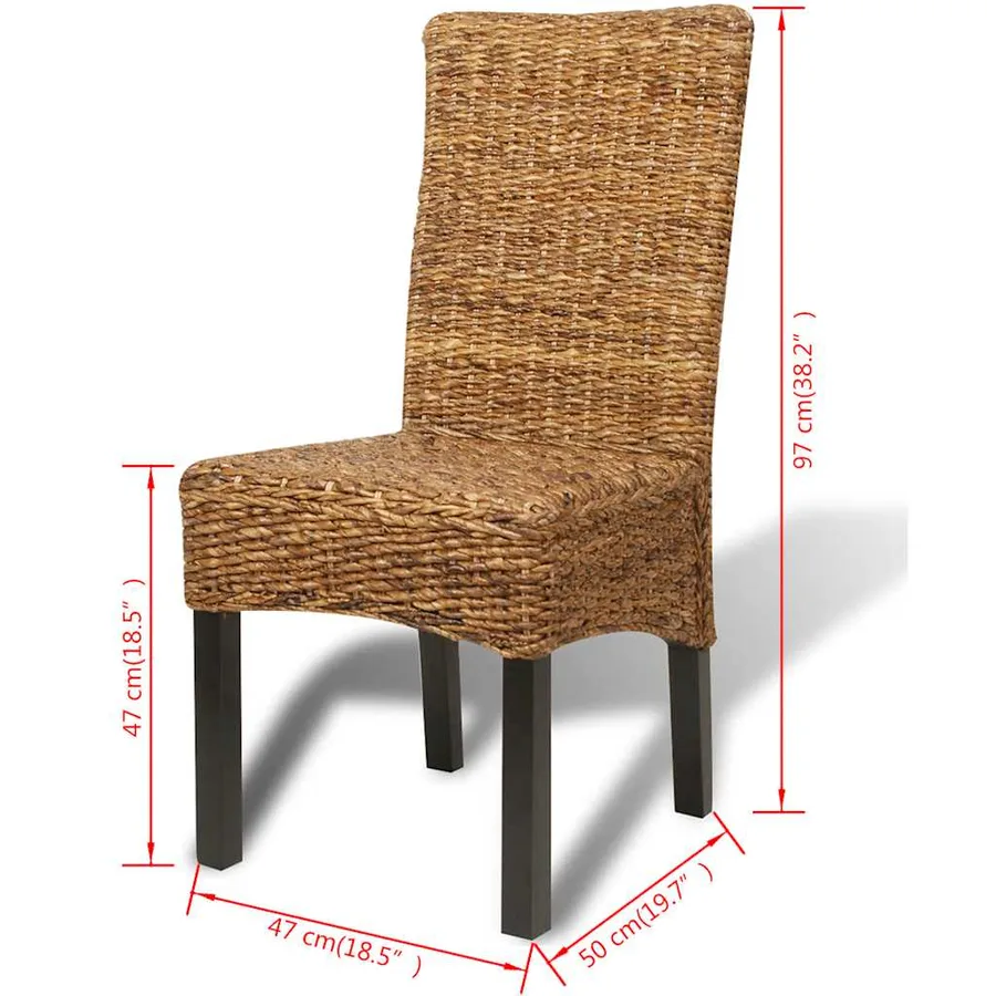 Chaises à manger lot de 6 bois solide de manguier et abaca - 10