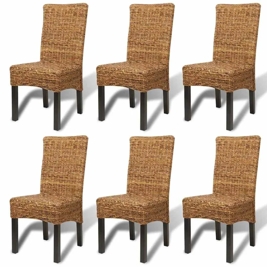 Chaises à manger lot de 6 bois solide de manguier et abaca - 2
