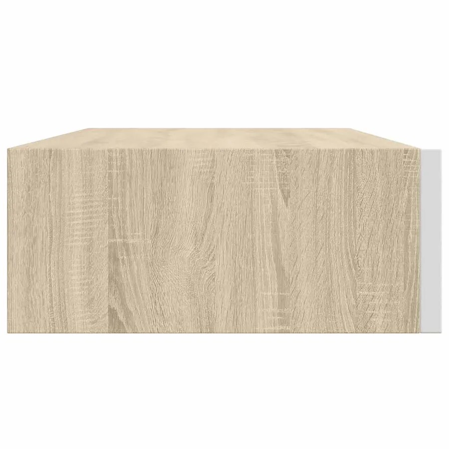 Étagère murale à tiroirs en chêne et blanc 40 x 23,5 x 10 cm MDF - 7