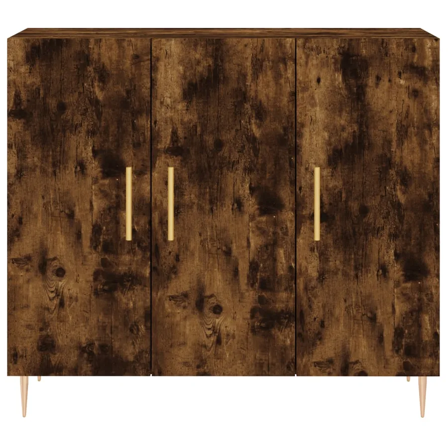 Buffet chêne fumé 90x34x80 cm bois d'ingénierie - 6