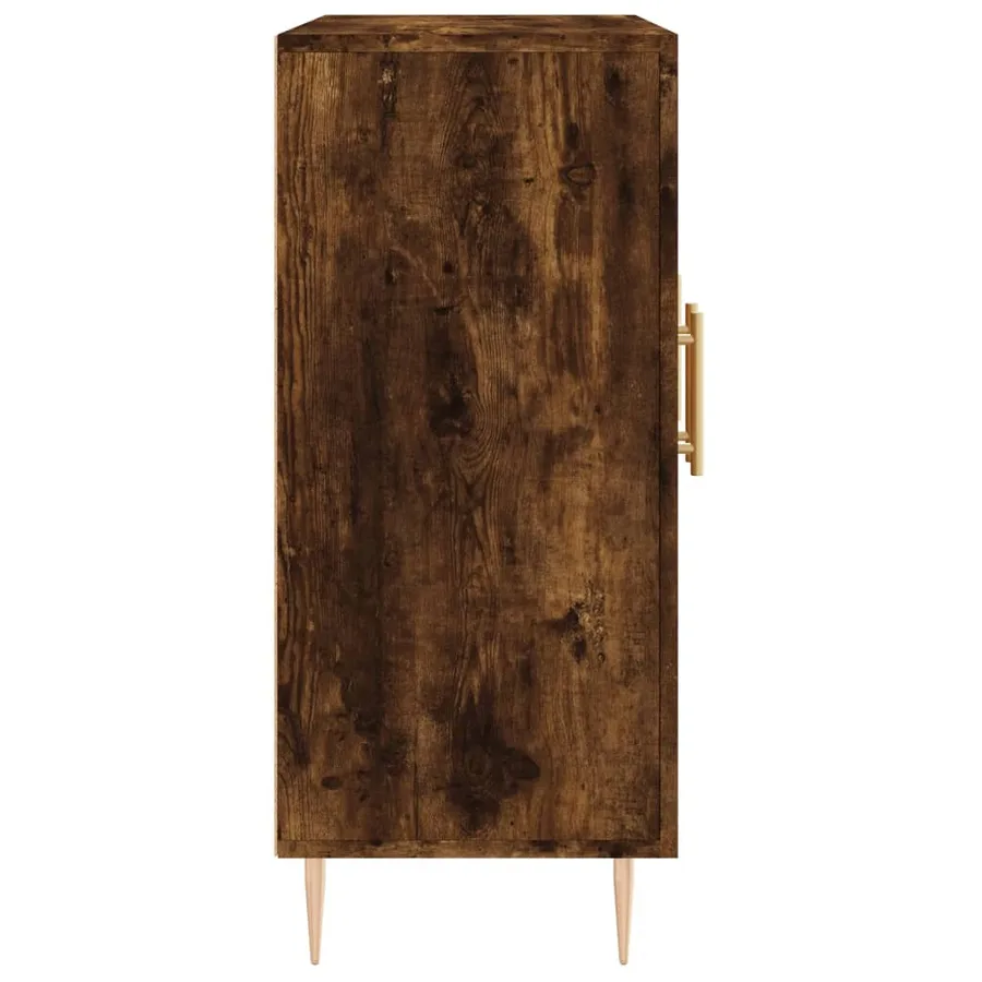 Buffet chêne fumé 90x34x80 cm bois d'ingénierie - 7