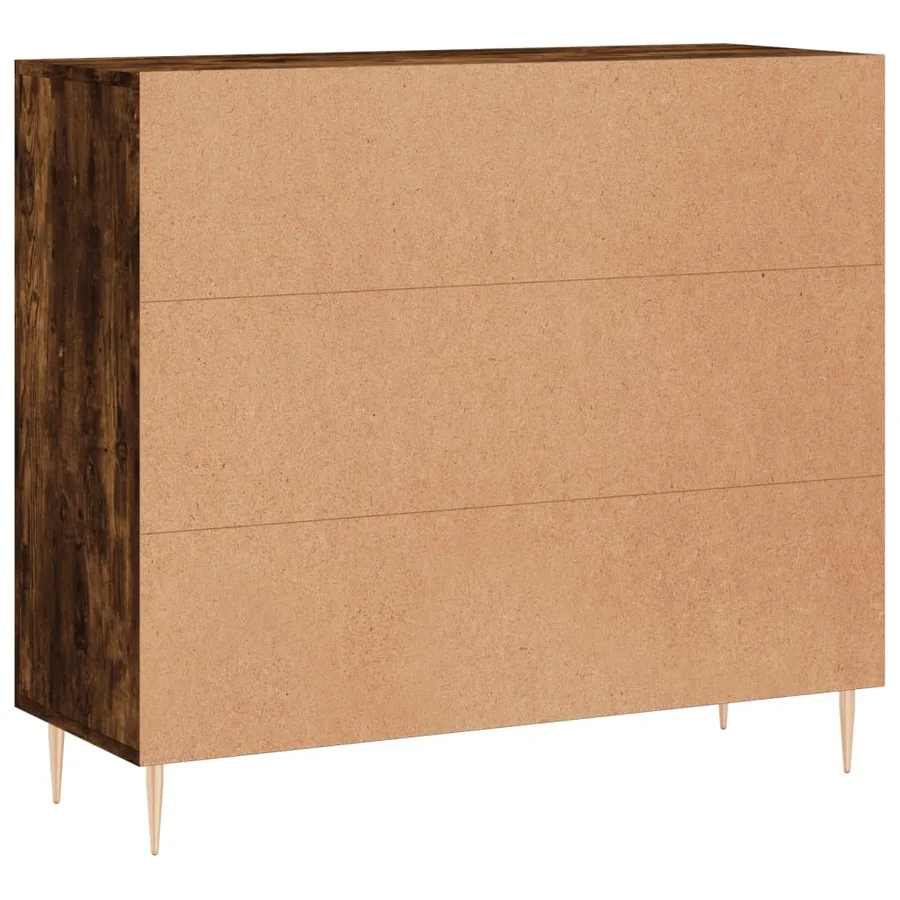Buffet chêne fumé 90x34x80 cm bois d'ingénierie - 8
