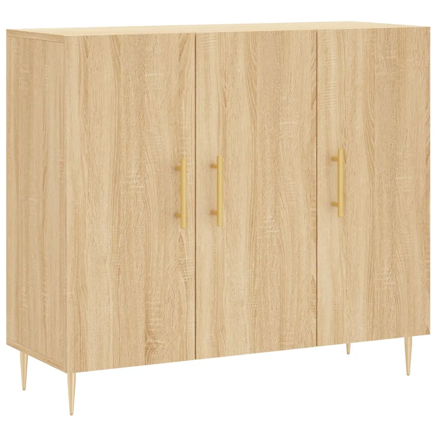 Buffet chêne sonoma 90x34x80 cm bois d'ingénierie - 2
