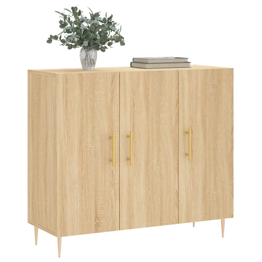Buffet chêne sonoma 90x34x80 cm bois d'ingénierie - 3