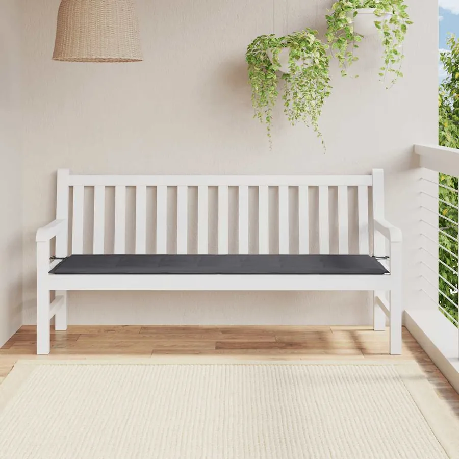 Coussin de banc de jardin anthracite 180x50x3 cm tissu oxford