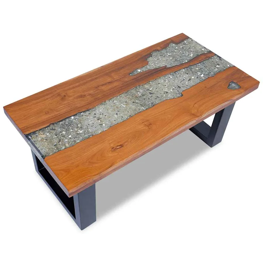 Table basse Teck Résine 100x50 cm - 4