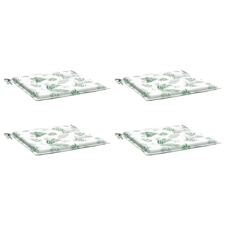Coussins de chaise lot de 4 motif de feuilles 50x50x4 cm tissu - 3