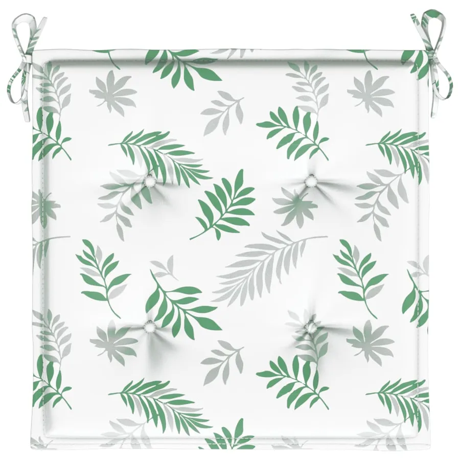 Coussins de chaise lot de 4 motif de feuilles 50x50x4 cm tissu - 6