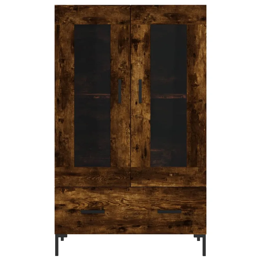 Buffet haut chêne fumé 69,5x31x115 cm bois d'ingénierie - 6