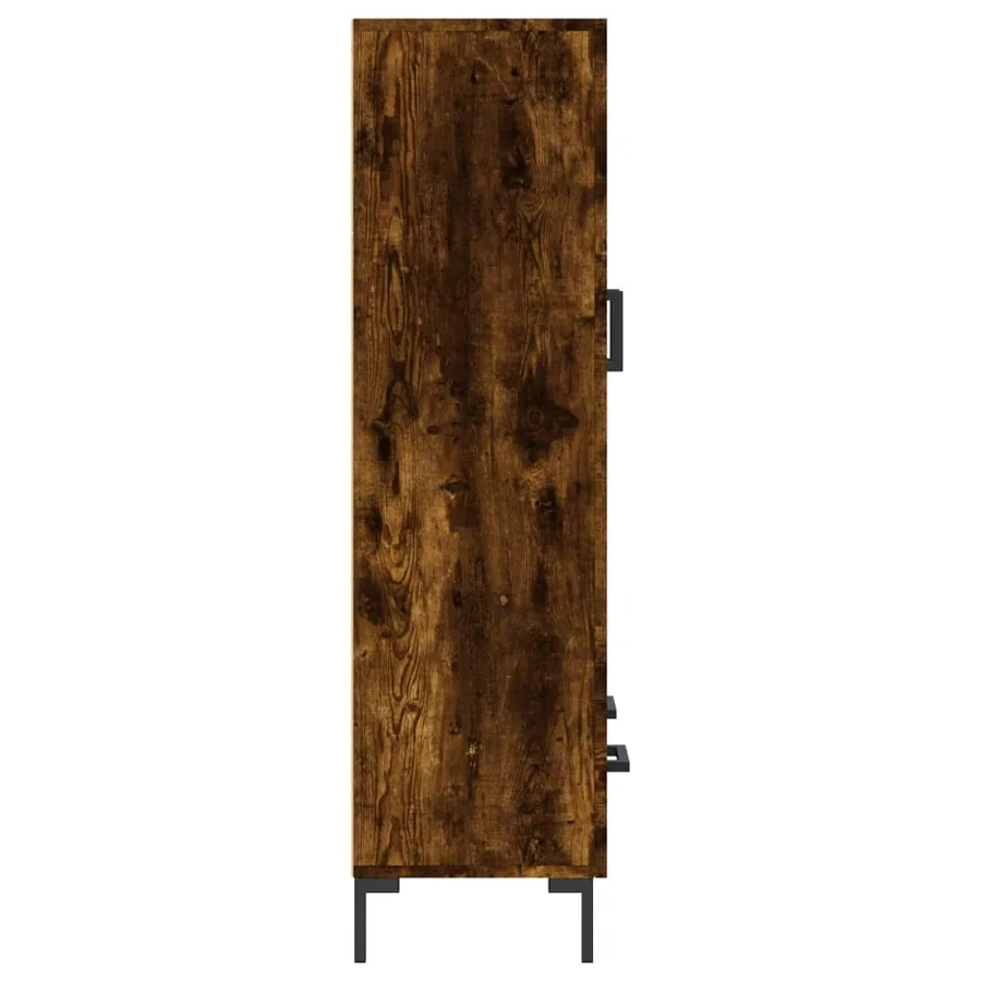 Buffet haut chêne fumé 69,5x31x115 cm bois d'ingénierie - 7