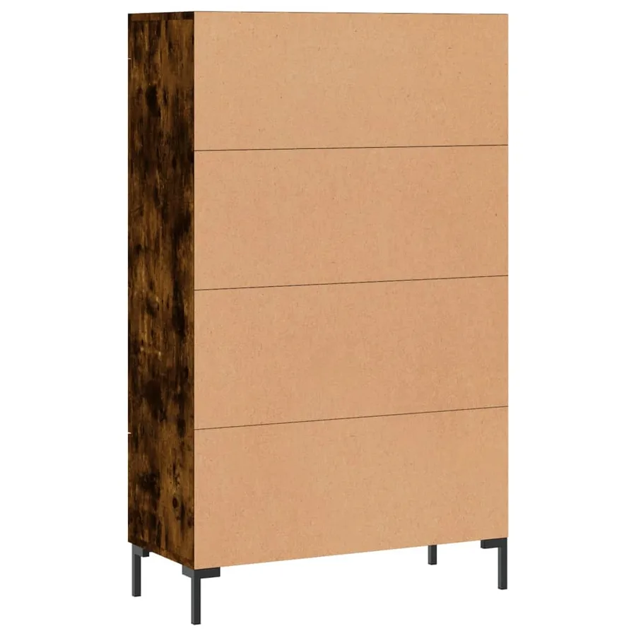 Buffet haut chêne fumé 69,5x31x115 cm bois d'ingénierie - 8