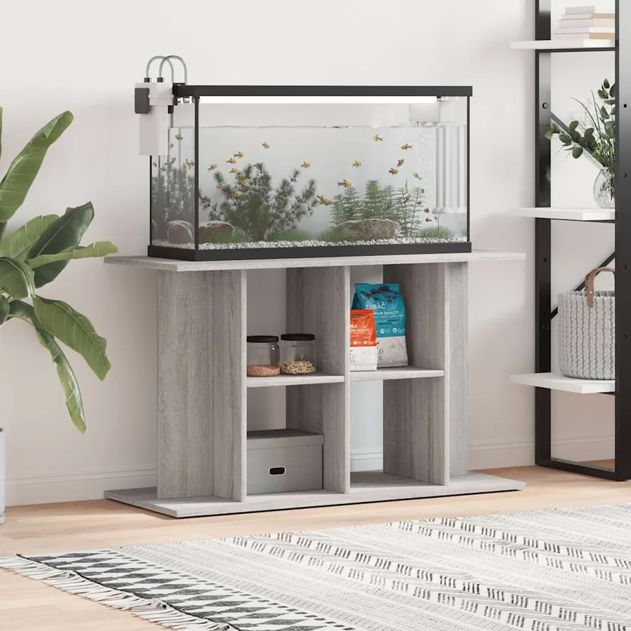 Support pour aquarium sonoma gris 100x40x60cm bois d'ingénierie