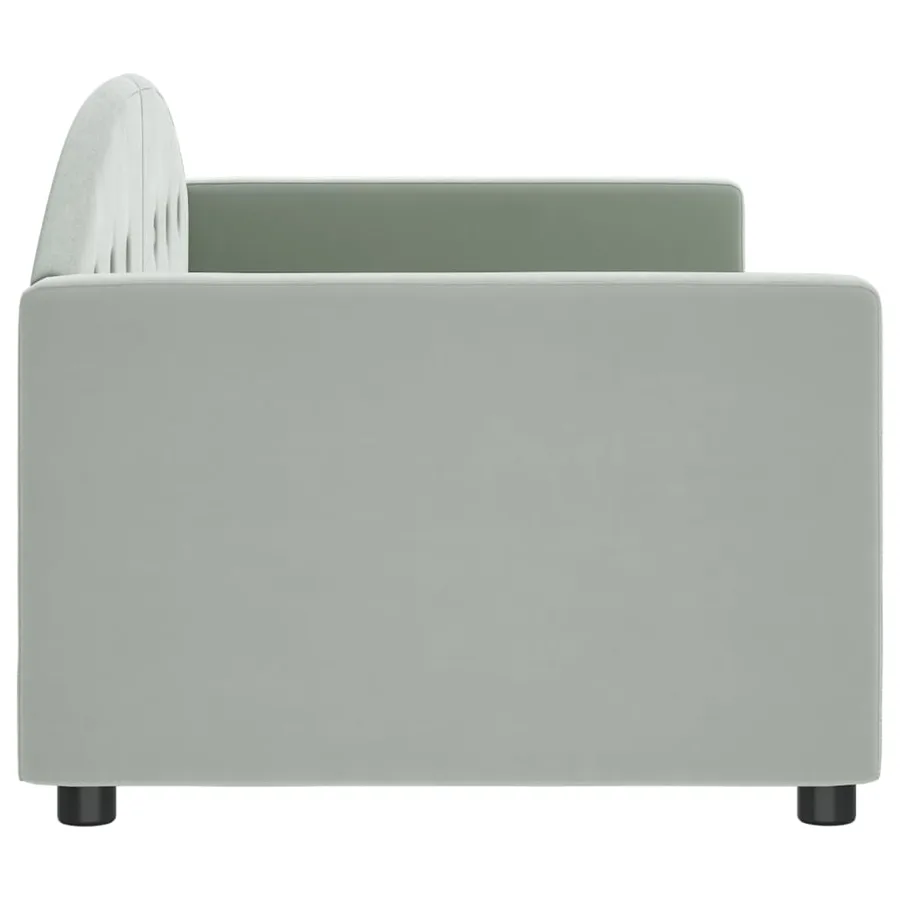 Lit de repos sans matelas gris clair 80x200 cm velours - 4