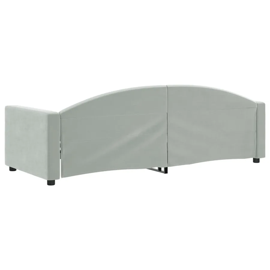 Lit de repos sans matelas gris clair 80x200 cm velours - 5