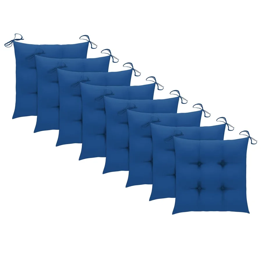 Chaises pliables de jardin avec coussins lot de 8 Teck solide - 7