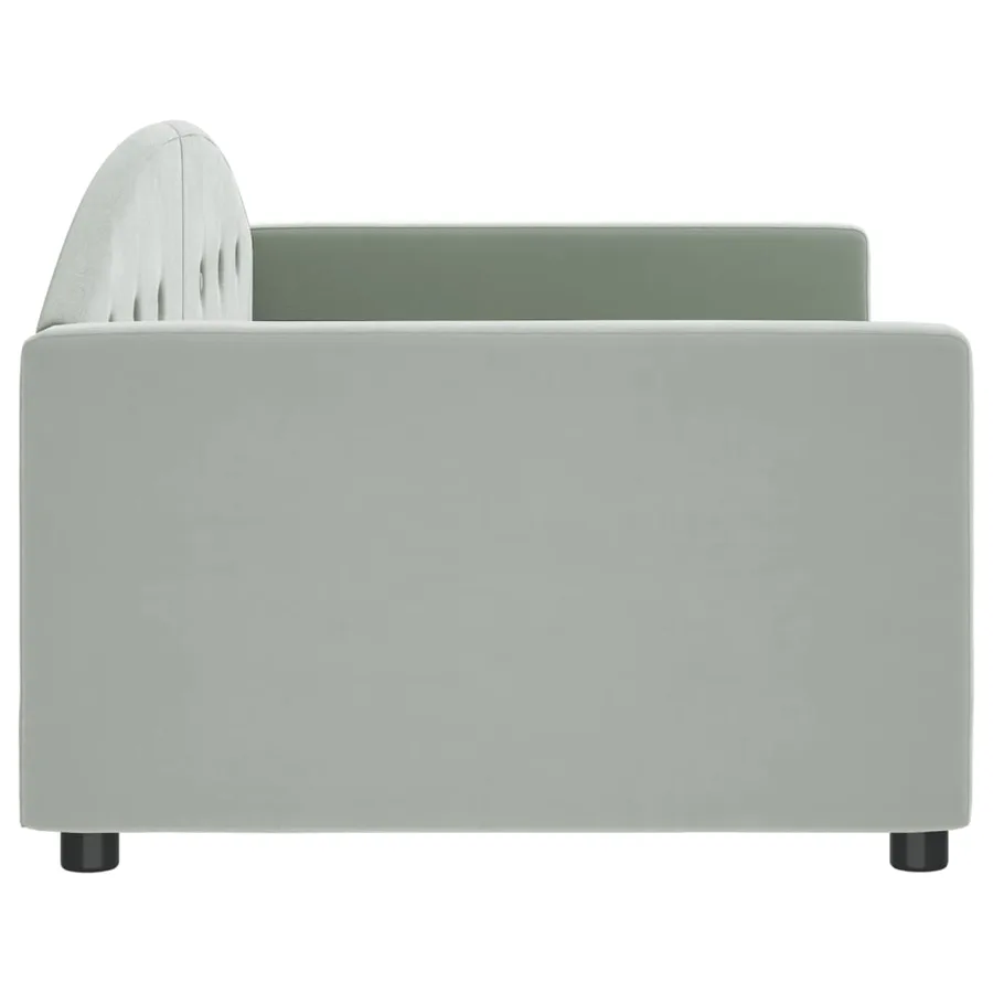 Lit de repos sans matelas gris clair 90x200 cm velours - 4