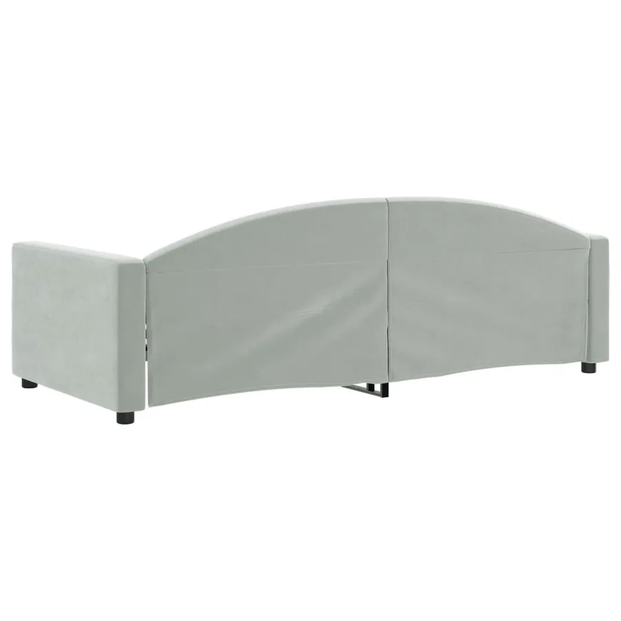 Lit de repos sans matelas gris clair 90x200 cm velours - 5