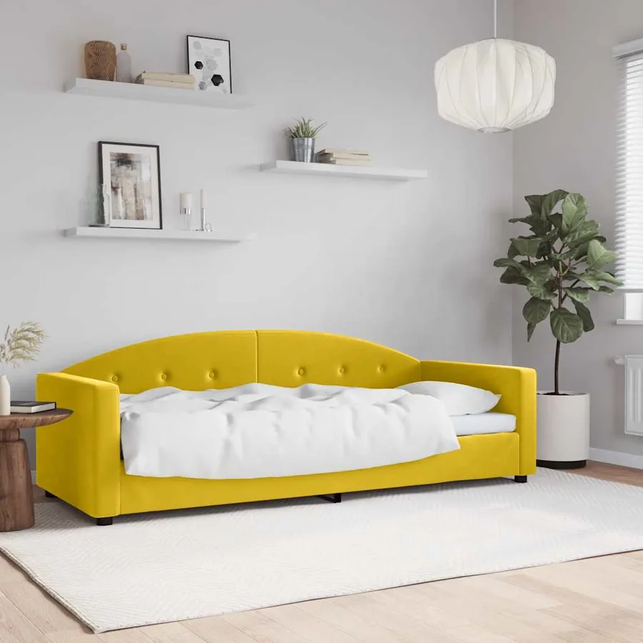 Lit de repos sans matelas jaune 80x200 cm velours