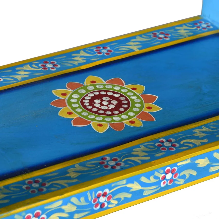 Buffet avec tiroirs Bois massif de manguier Peinture turquoise - 8
