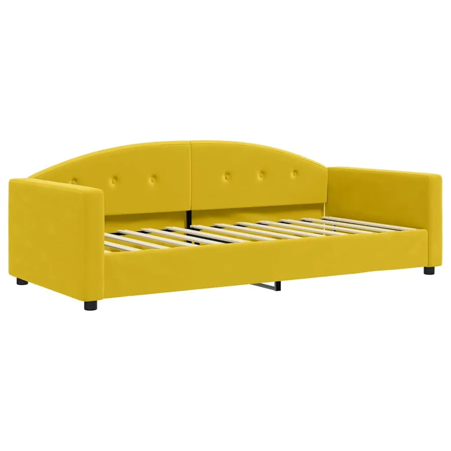 Lit de repos sans matelas jaune 90x200 cm velours - 2