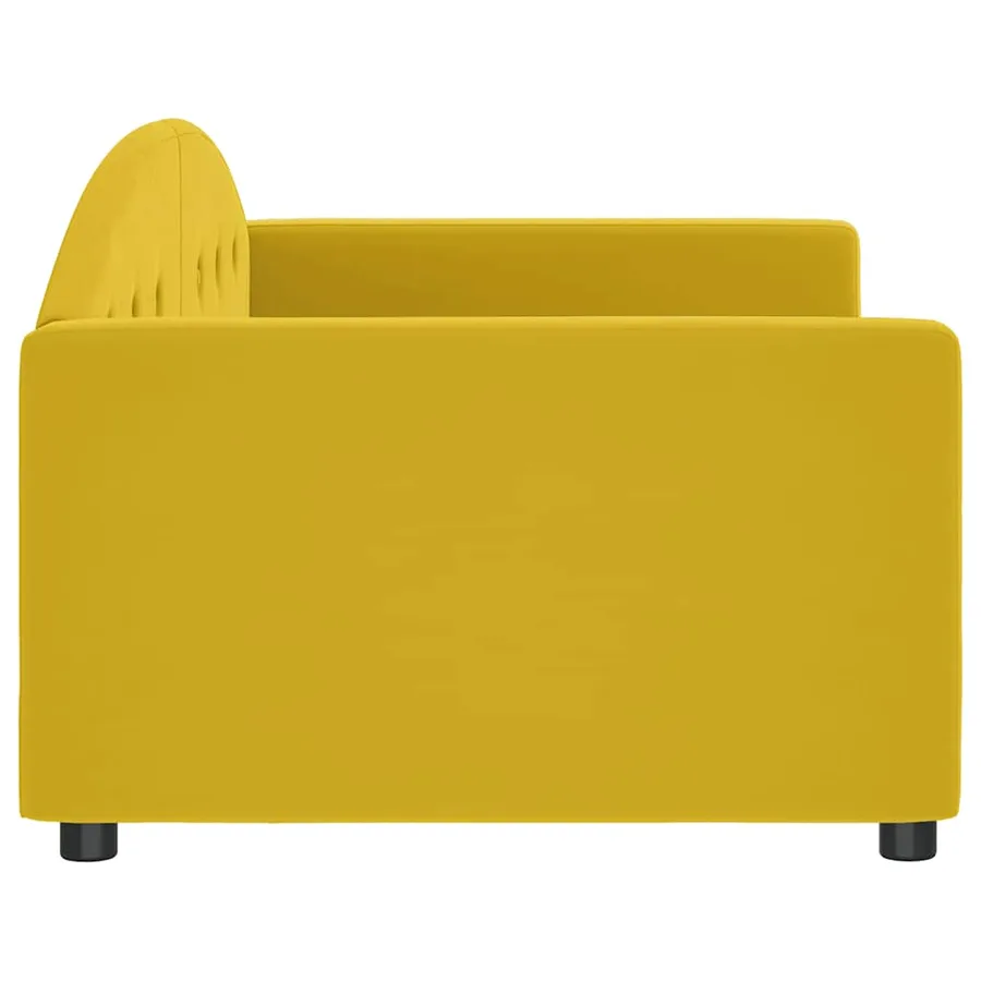 Lit de repos sans matelas jaune 90x200 cm velours - 4