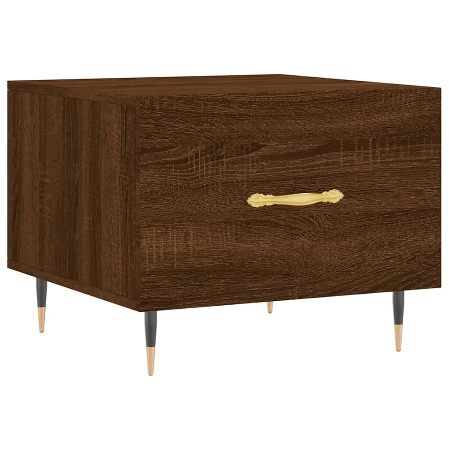 Table basse Chêne marron 50x50x40 cm Bois d'ingénierie - 2