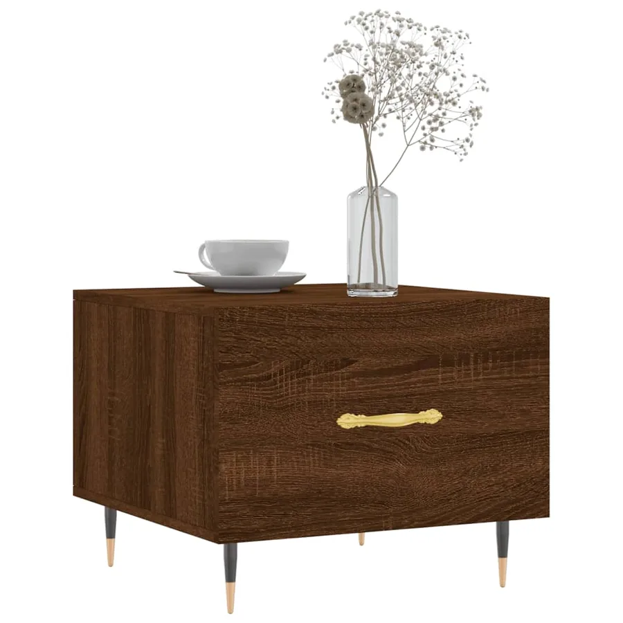 Table basse Chêne marron 50x50x40 cm Bois d'ingénierie - 3
