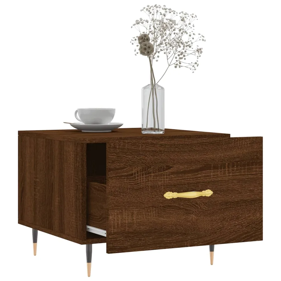 Table basse Chêne marron 50x50x40 cm Bois d'ingénierie - 4