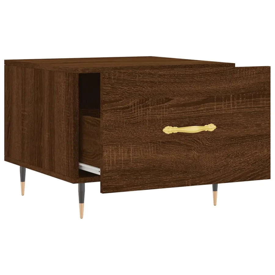 Table basse Chêne marron 50x50x40 cm Bois d'ingénierie - 6