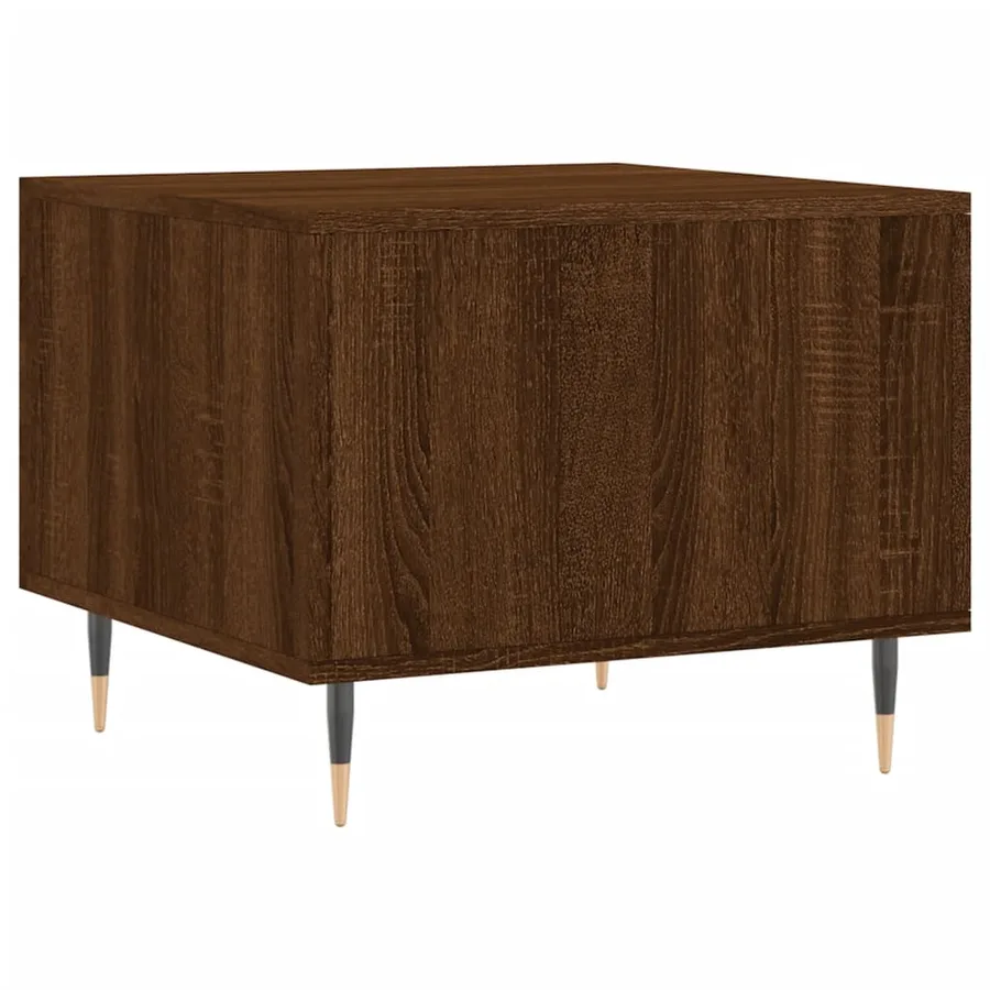Table basse Chêne marron 50x50x40 cm Bois d'ingénierie - 8