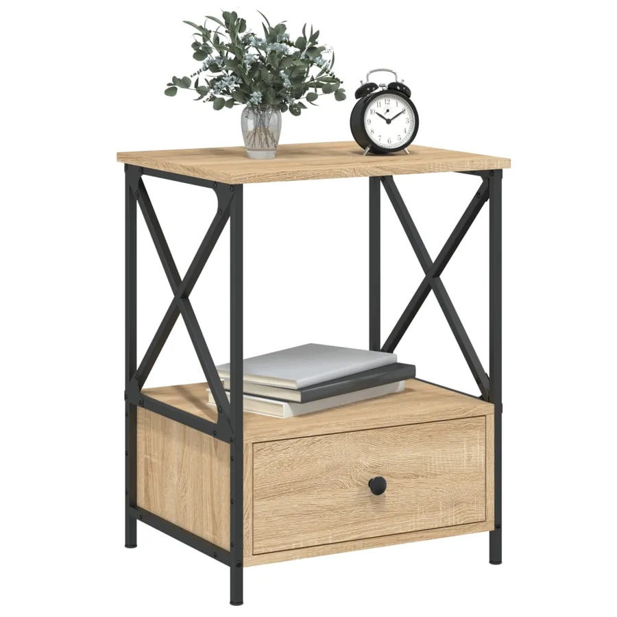 Tables de chevet 2 pcs chêne sonoma 50x41x65 cm bois ingénierie - 3