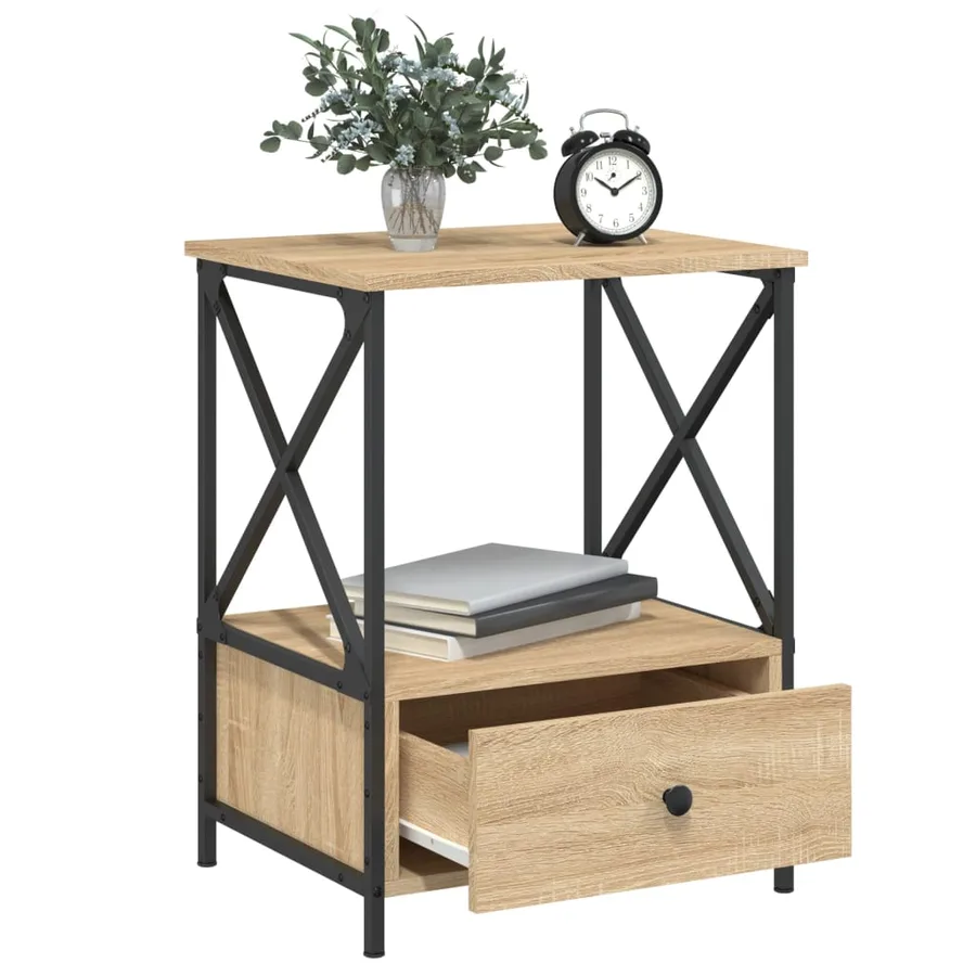 Tables de chevet 2 pcs chêne sonoma 50x41x65 cm bois ingénierie - 4