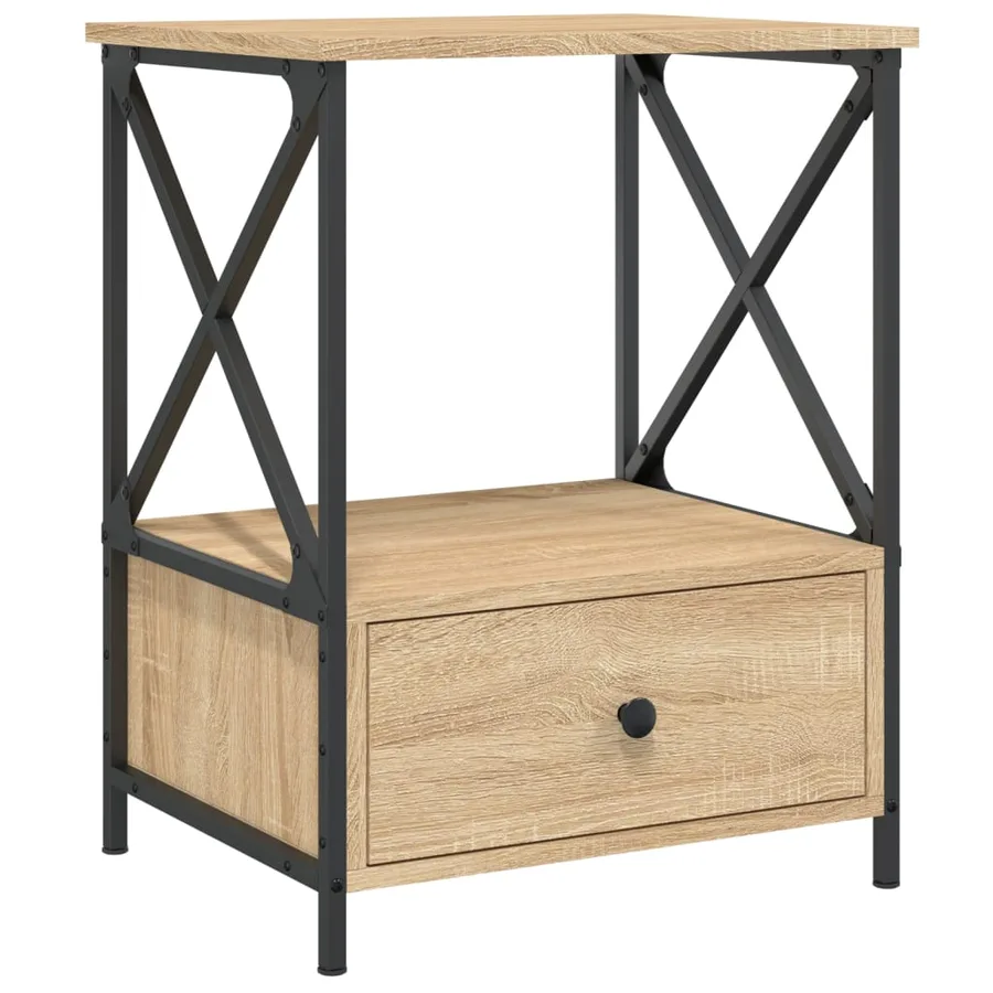 Tables de chevet 2 pcs chêne sonoma 50x41x65 cm bois ingénierie - 5