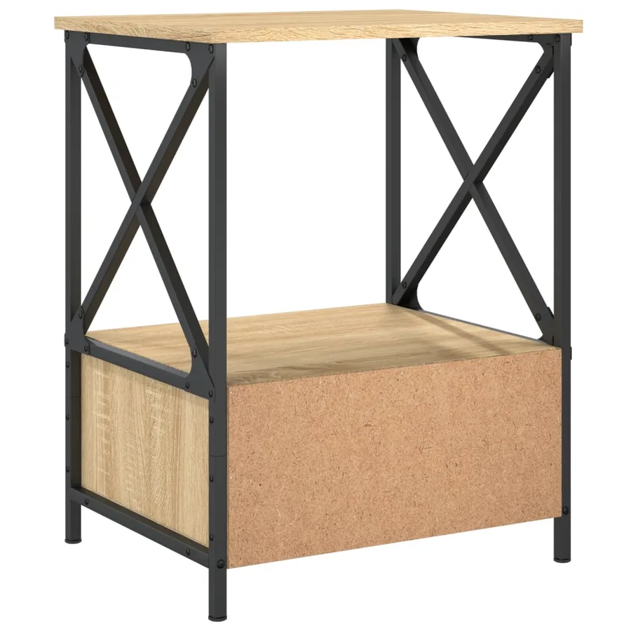 Tables de chevet 2 pcs chêne sonoma 50x41x65 cm bois ingénierie - 9