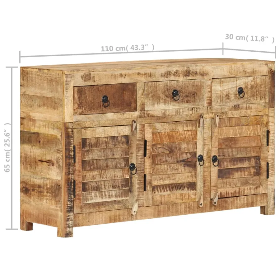 Buffet 110x30x65 cm Bois massif de manguier - 9
