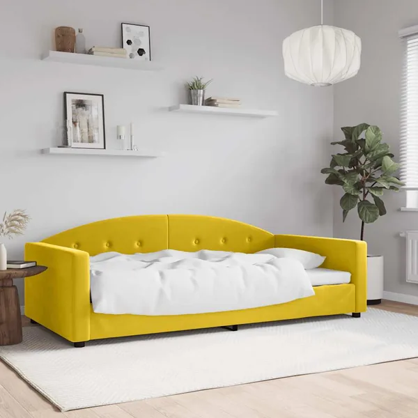 Lit de repos sans matelas jaune 100x200 cm velours