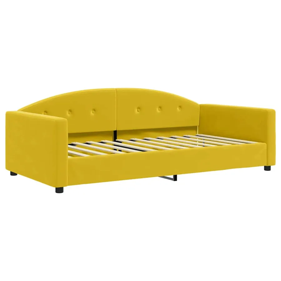 Lit de repos sans matelas jaune 100x200 cm velours - 2
