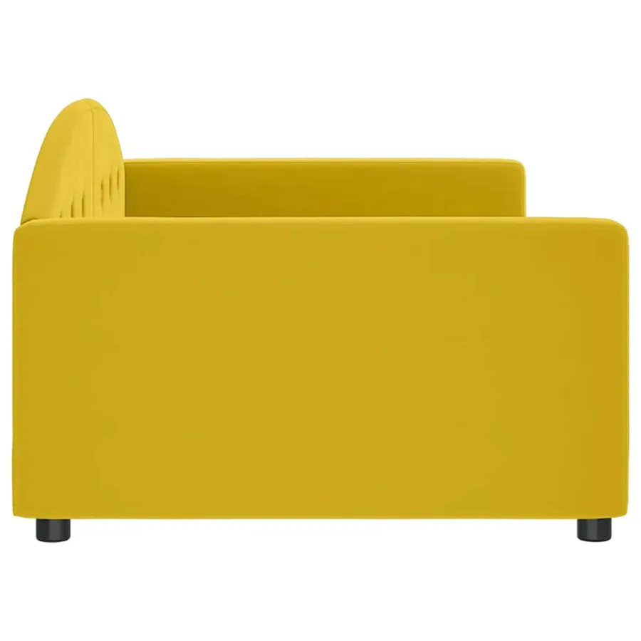 Lit de repos sans matelas jaune 100x200 cm velours - 4