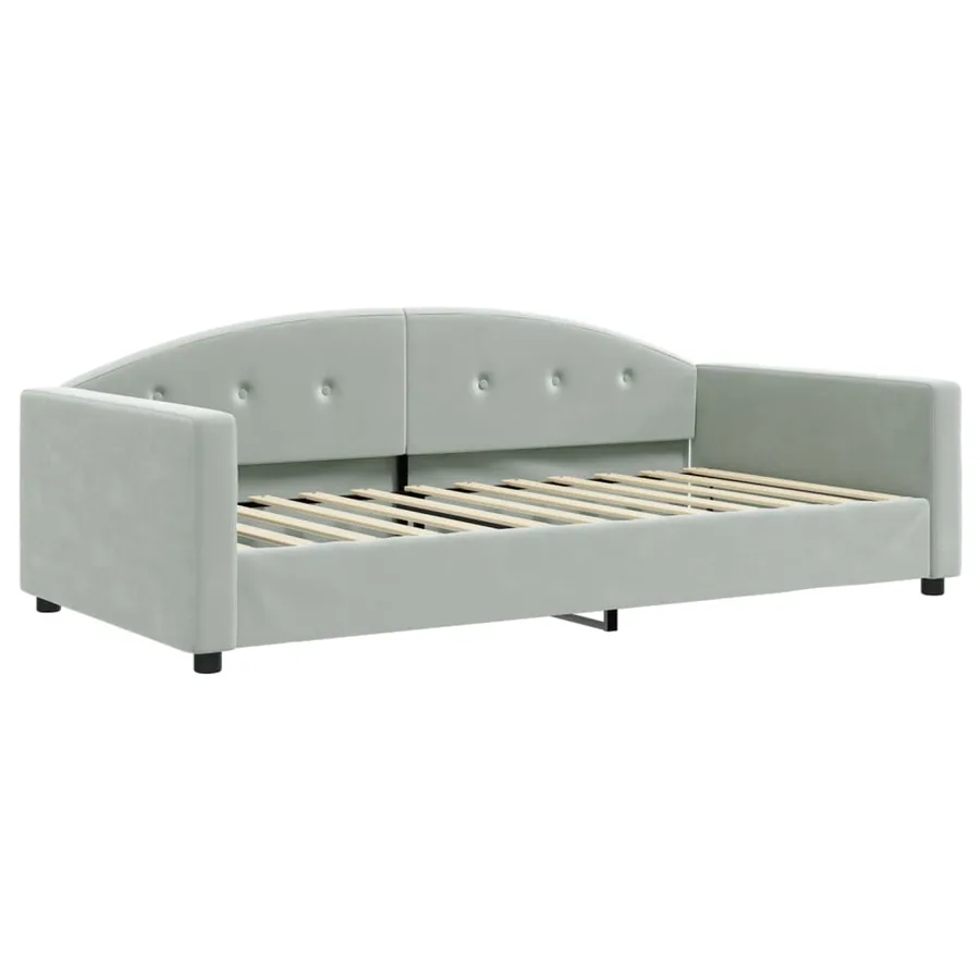 Lit de repos sans matelas gris clair 100x200 cm velours - 2
