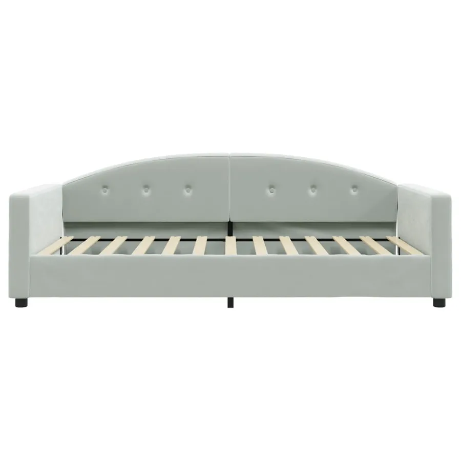 Lit de repos sans matelas gris clair 100x200 cm velours - 3
