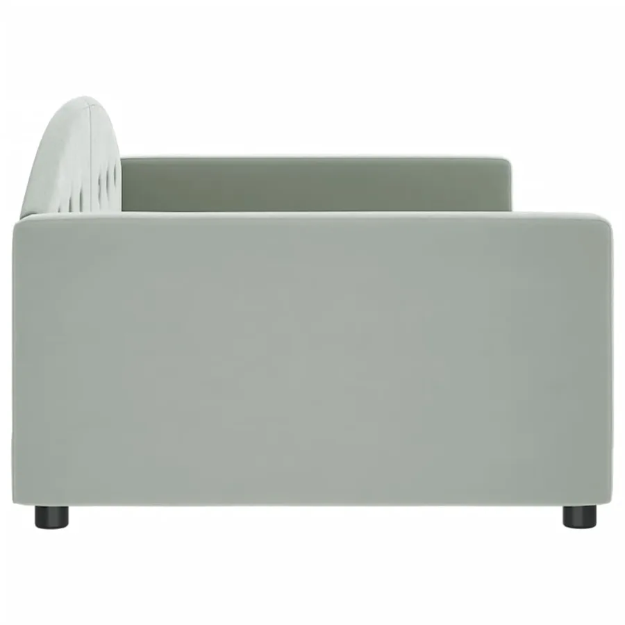 Lit de repos sans matelas gris clair 100x200 cm velours - 4