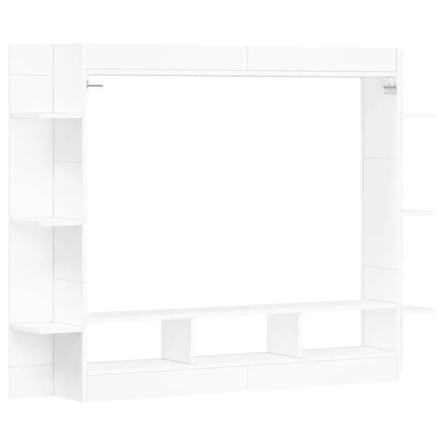 Meuble TV blanc 152x22x113 cm bois d'ingénierie - 6