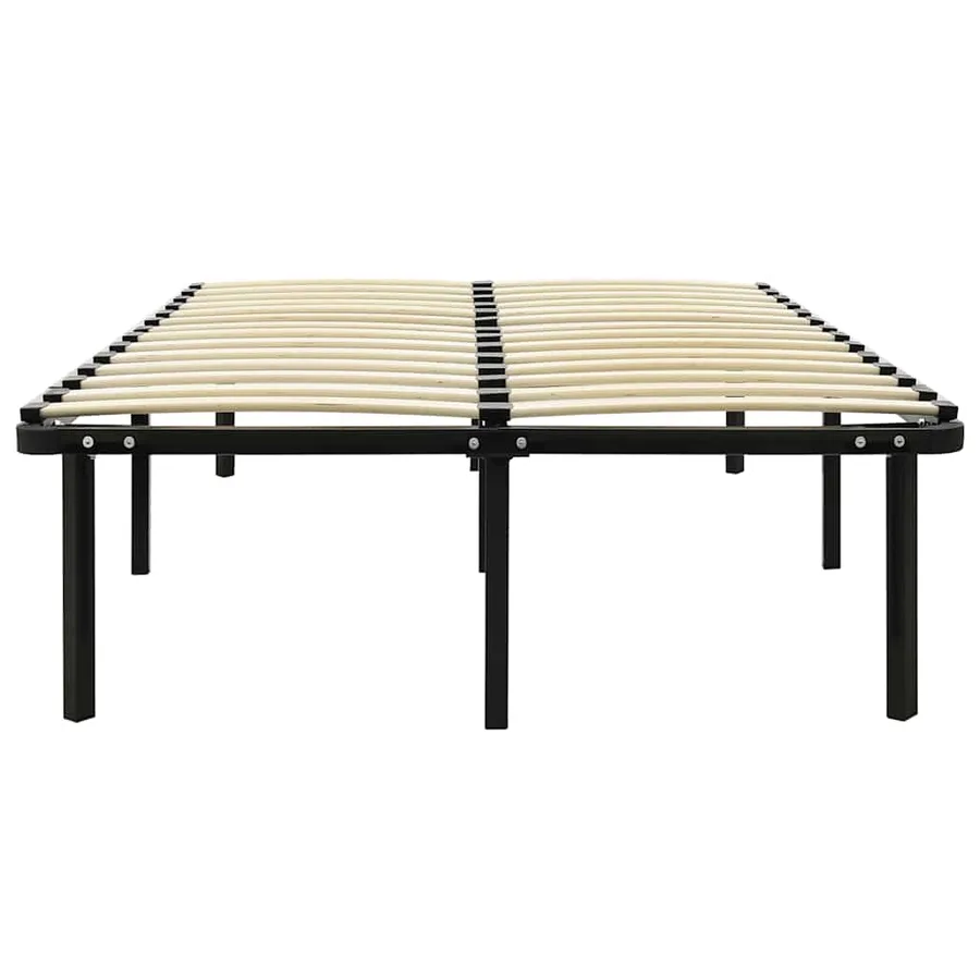Cadre de lit sans matelas noir métal 160x200 cm - 3